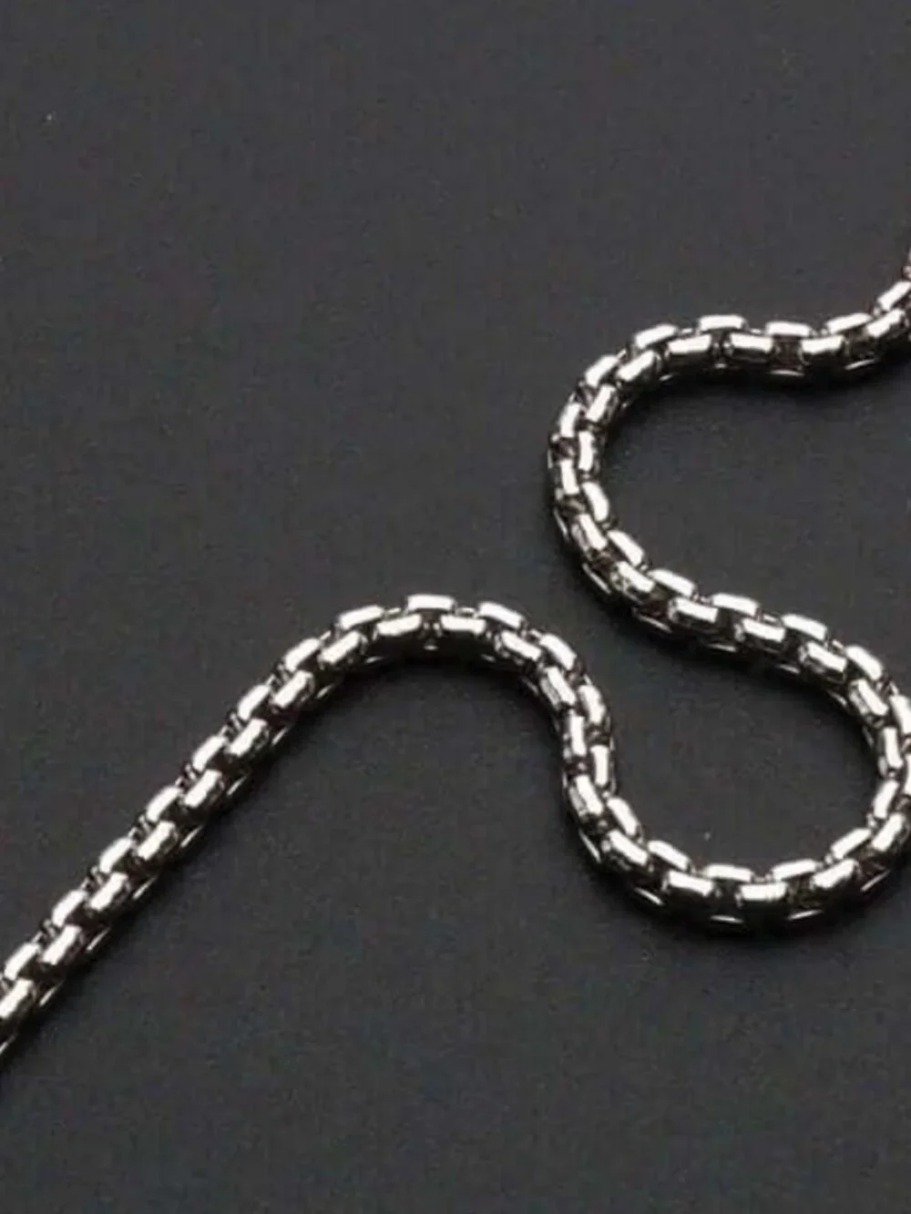 Silver 2.5mm Rounded Box Chain Link Necklace